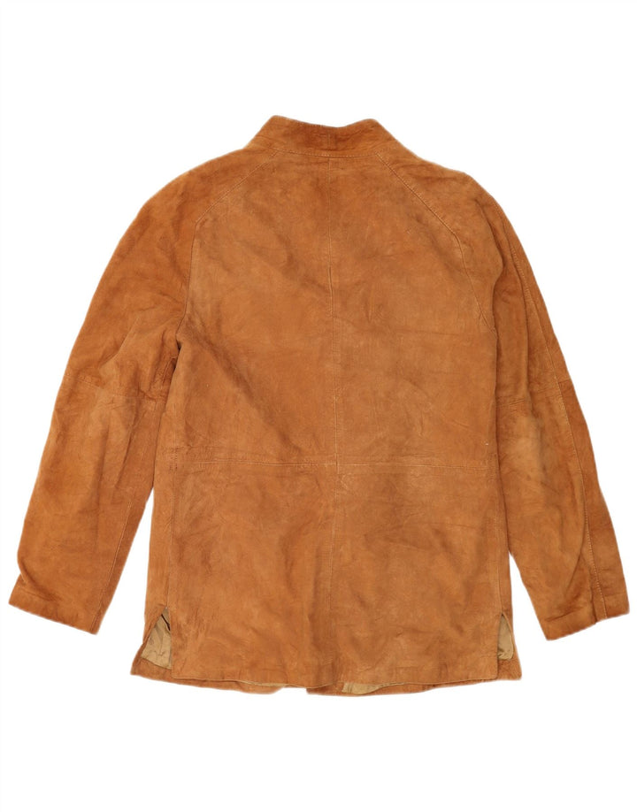 Jacheta de piele intoarsa pentru femei VINTAGE UK 14, maro mediu, piele