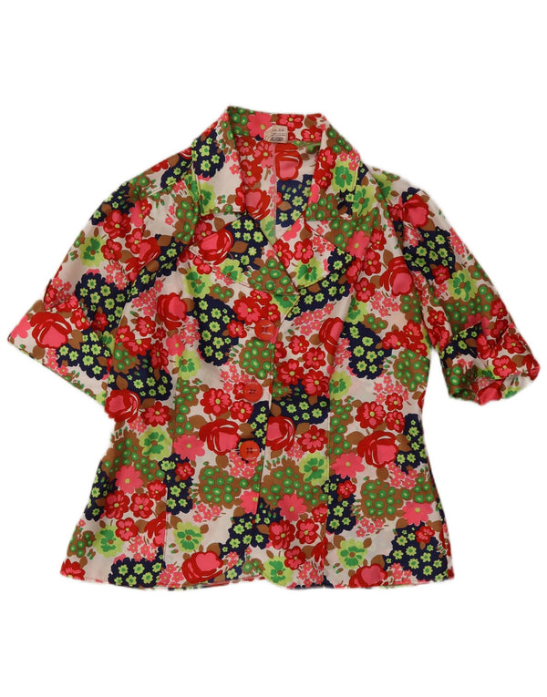 VINTAGE Jachetă cu mânecă scurtă pentru femei UK 12 Medium Multicolor