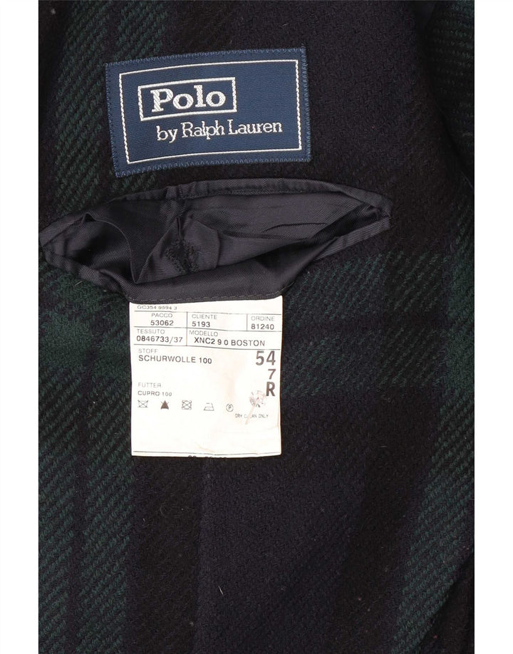 Jachetă Polo Ralph Lauren pentru bărbați, cu 3 nasturi, EU 54, 2XL, albastru, carouri