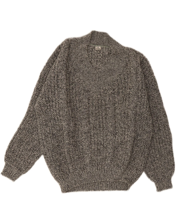 Pulover vintage pentru bărbați cu decolteu în V IT 50 Medium Gri Pete
