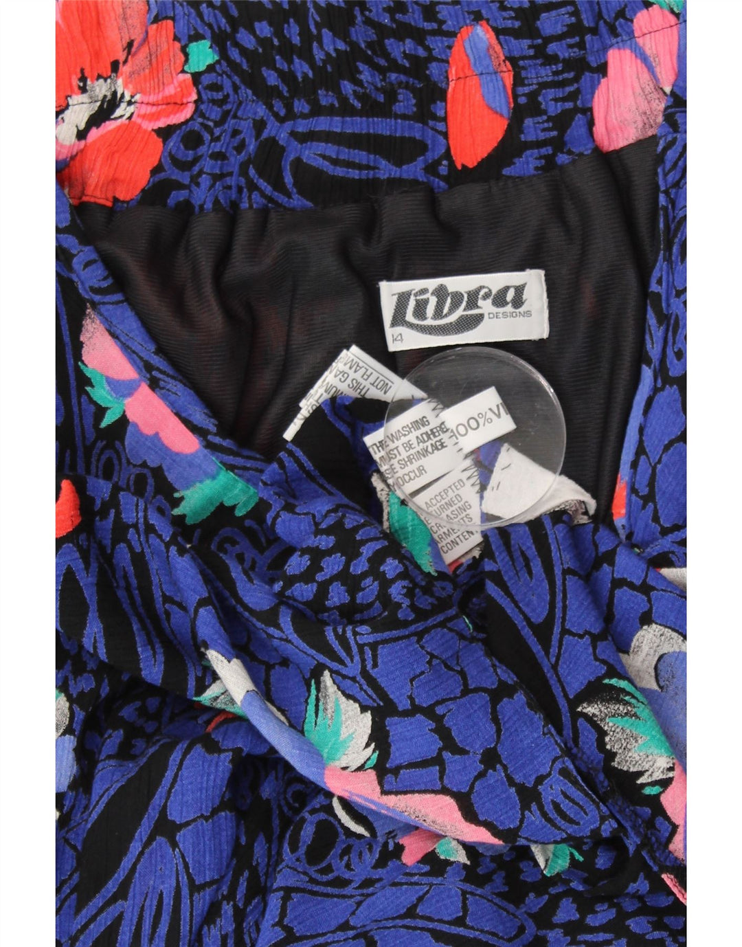 Fusta midi pentru femei LIBRA UK 14 Medium W30 Blue Floral Viscose