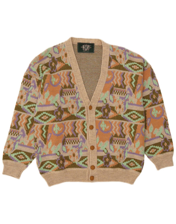 Pulover Cardigan Vintage pentru bărbați Mediu Multicolor Geometric Acrilic