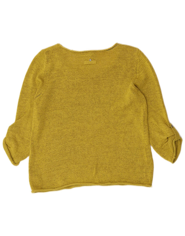 White Stuff Pulover pentru femei cu mâneci 3/4 cu gât de barcă, UK 14, verde mediu