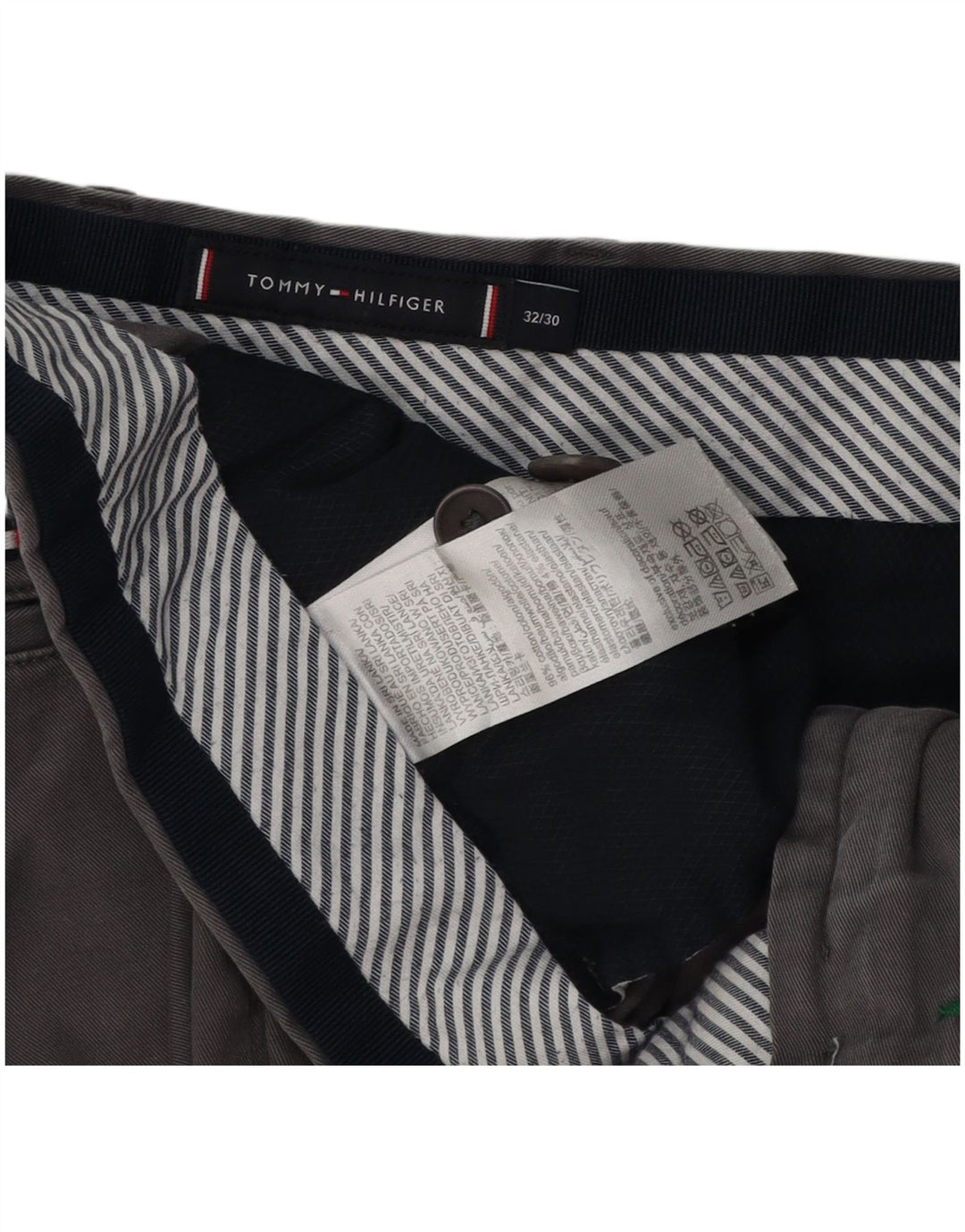 Pantaloni chino slim pentru bărbați Tommy Hilfiger L32 L30 bumbac gri