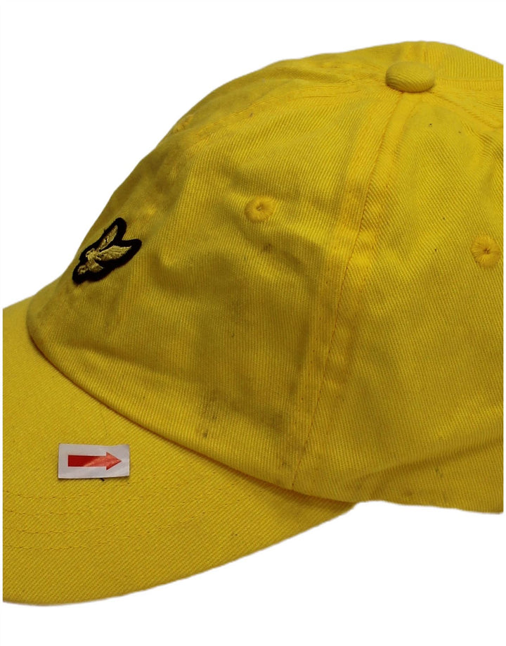 LYLE & SCOTT Şapcă de baseball cu grafică pentru bărbaţi, mărime unică, galbenă din bumbac clasică