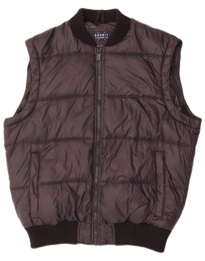 Gilet căptușit pentru bărbați Esprit UK 40, mare, negru, poliester