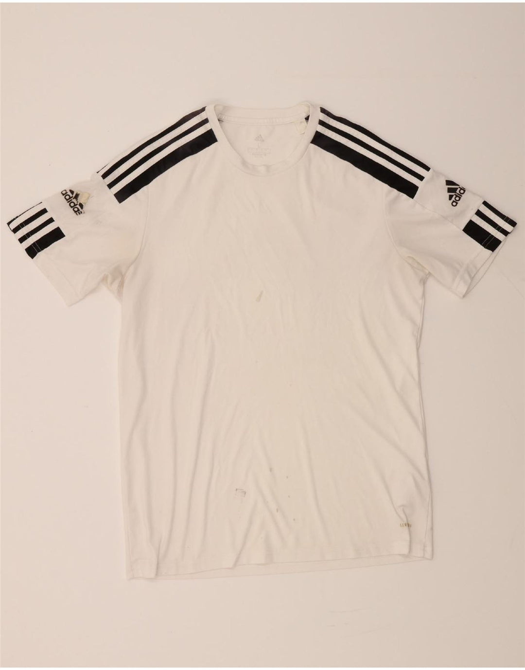 ADIDAS Mens T-Shirt Top Large White Colourblock Polyester Vintage Adidas and Second-Hand Adidas from Messina Hembry 