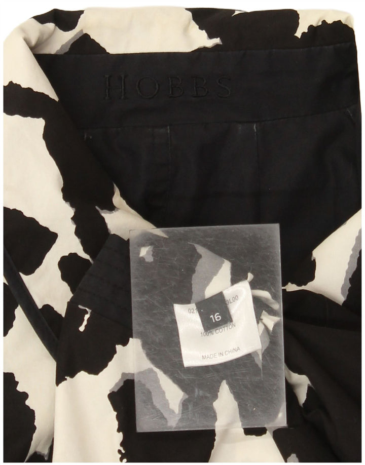 HOBBS Palton reversibil cu model abstract pentru femei UK 16 mare negru