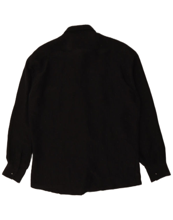 Bluză tip cămașă pentru femei UK 14 Medium Black Pinstripe