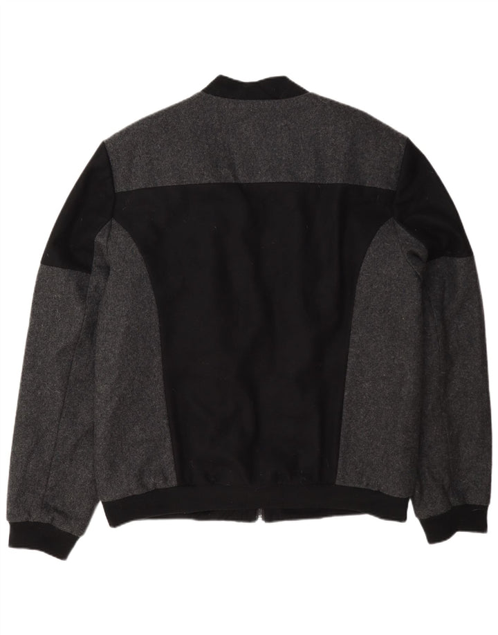 Jachetă Bomber Calvin Klein pentru bărbați UK 44 2XL Lână neagră color bloc