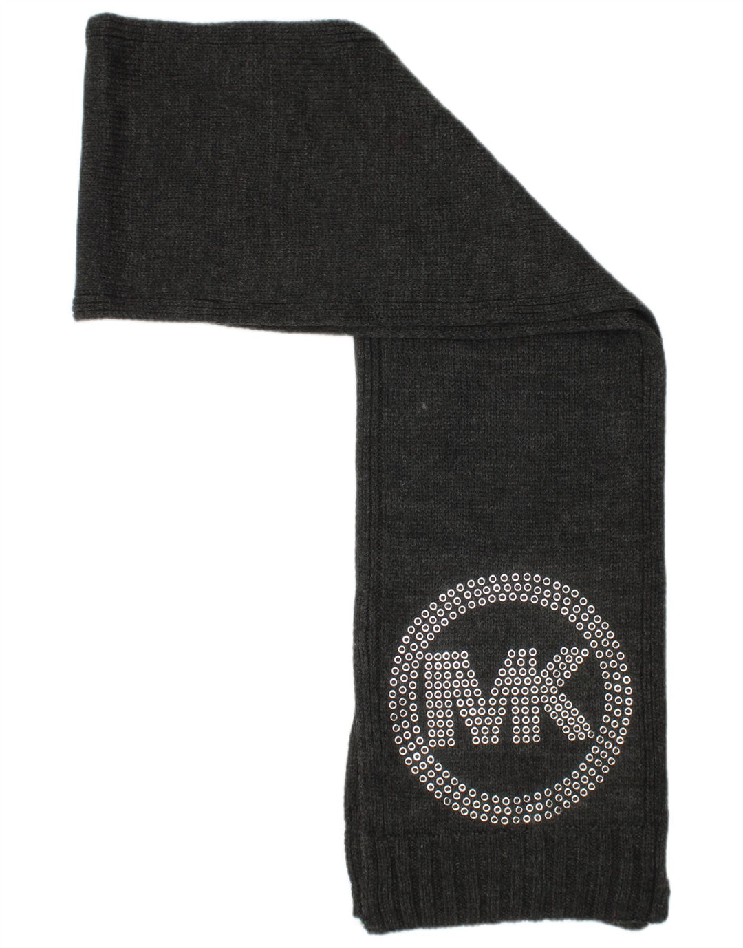 MICHAEL KORS Womens Graphic Rectangle Scarf One Size Grey Acrylic