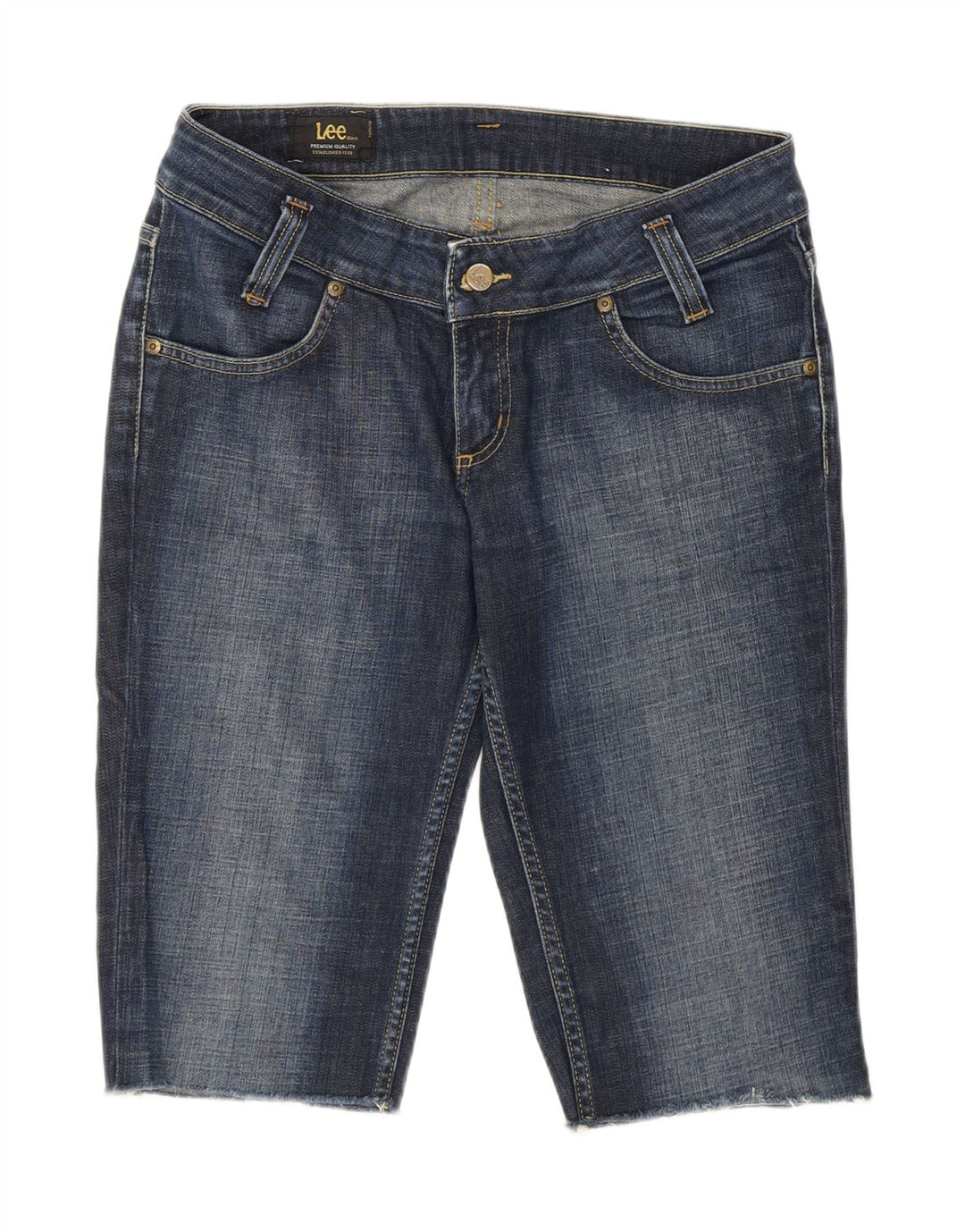 Pantaloni scurți din blugi Lee pentru femei, W30, bumbac albastru mediu