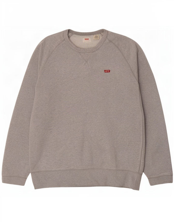 Pulover Levi's pentru bărbați, bumbac, gri mediu