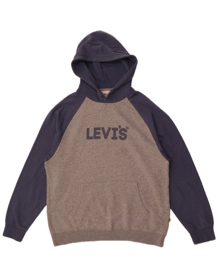 Pulover Levi's pentru bărbați, cu formă relaxată, cu glugă, gri mediu