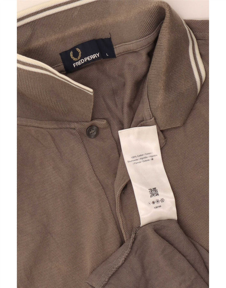 Cămașă polo Fred Perry pentru bărbați, mare, gri bumbac
