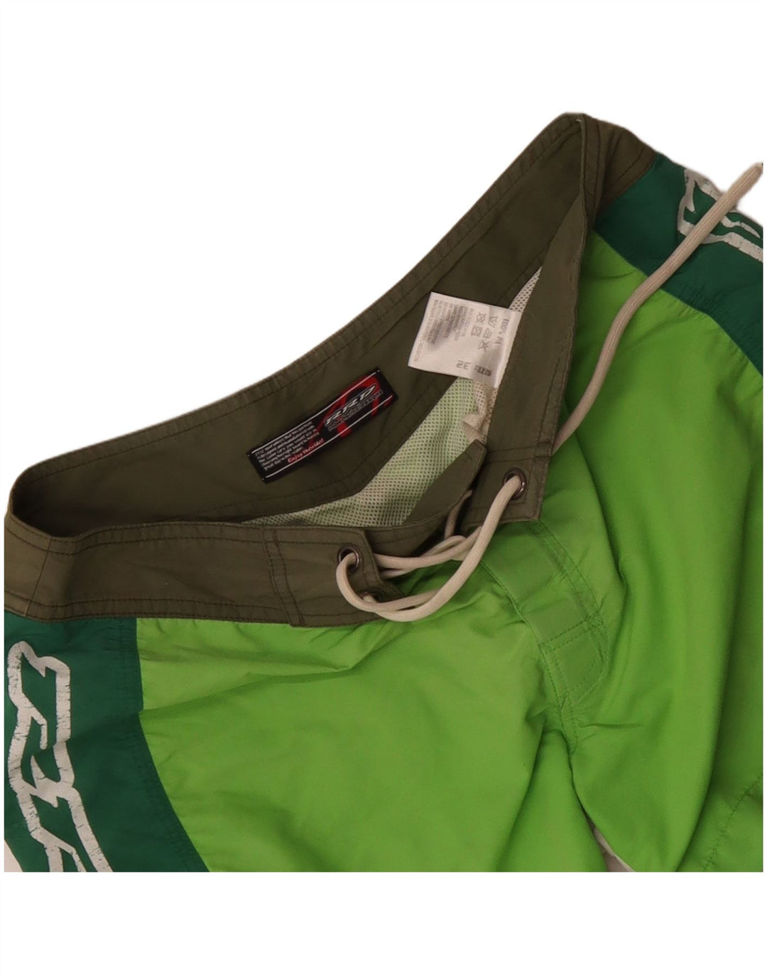 Pantaloni scurți de înot grafic RRD pentru bărbați, verde mediu, poliester color bloc