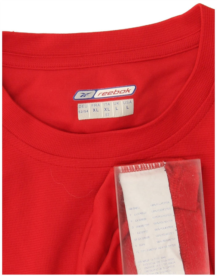 Top pentru bărbați Reebok cu mânecă lungă, mare, roșu, poliester