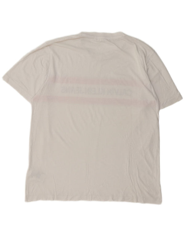 Tricou grafic pentru bărbați Calvin Klein Jeans Top XL Bumbac alb