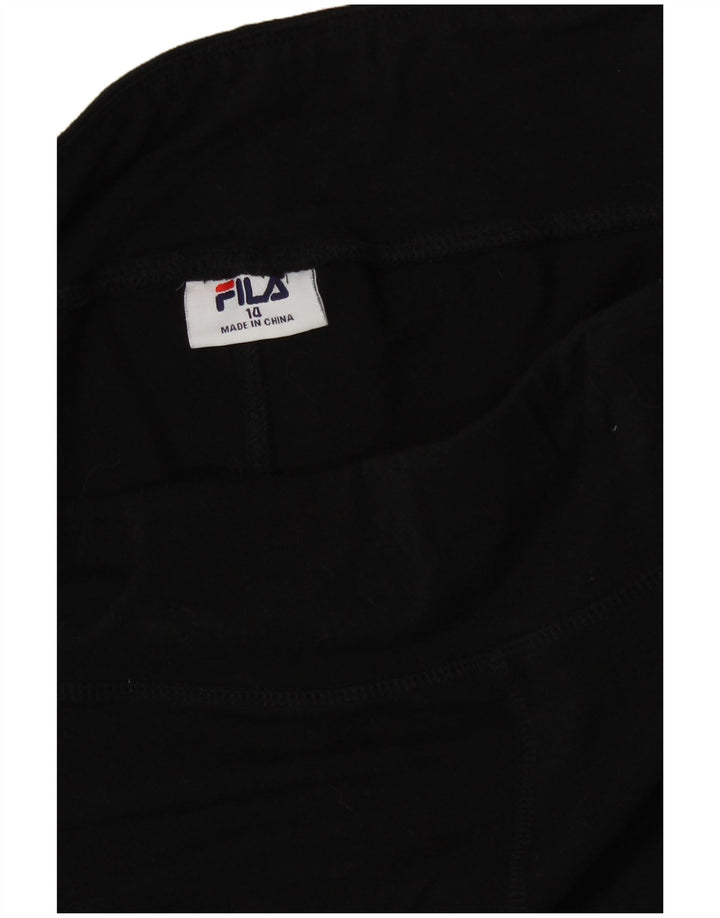 Leggings cu grafic pentru femei FILA UK 14, bumbac mediu negru