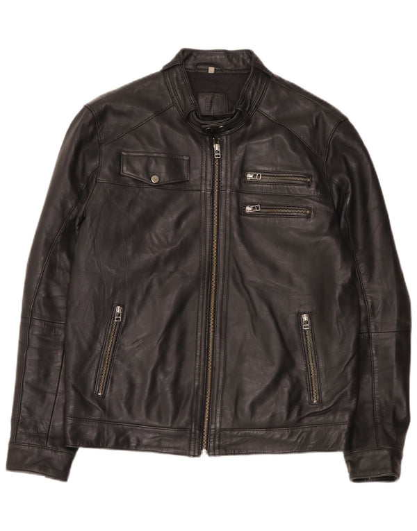 Jachetă de piele pentru bărbați Bata UK 42 XL Negru