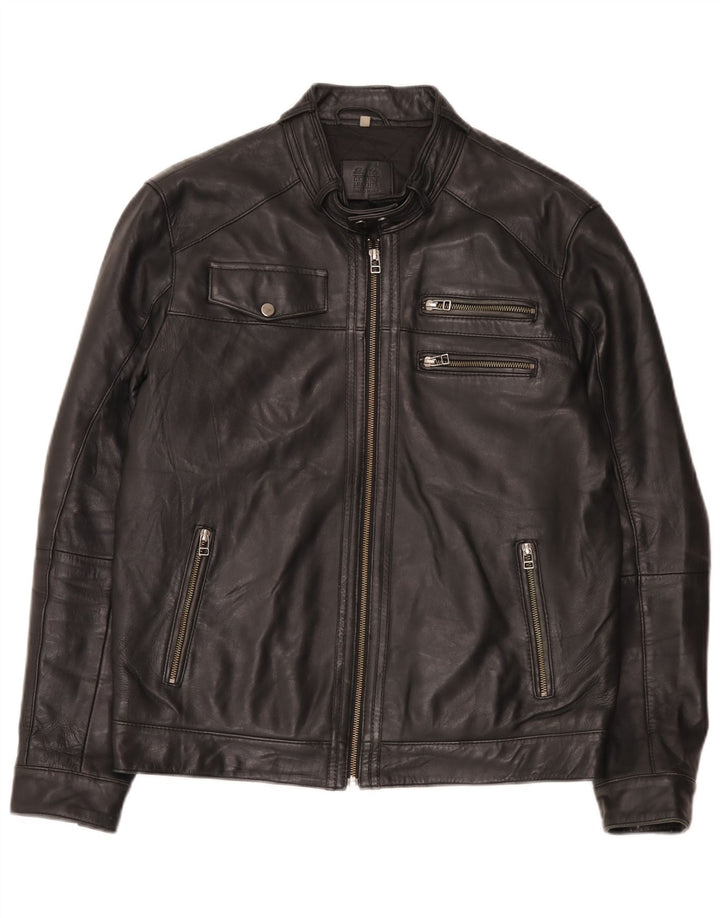 Jachetă de piele pentru bărbați Bata UK 42 XL Negru