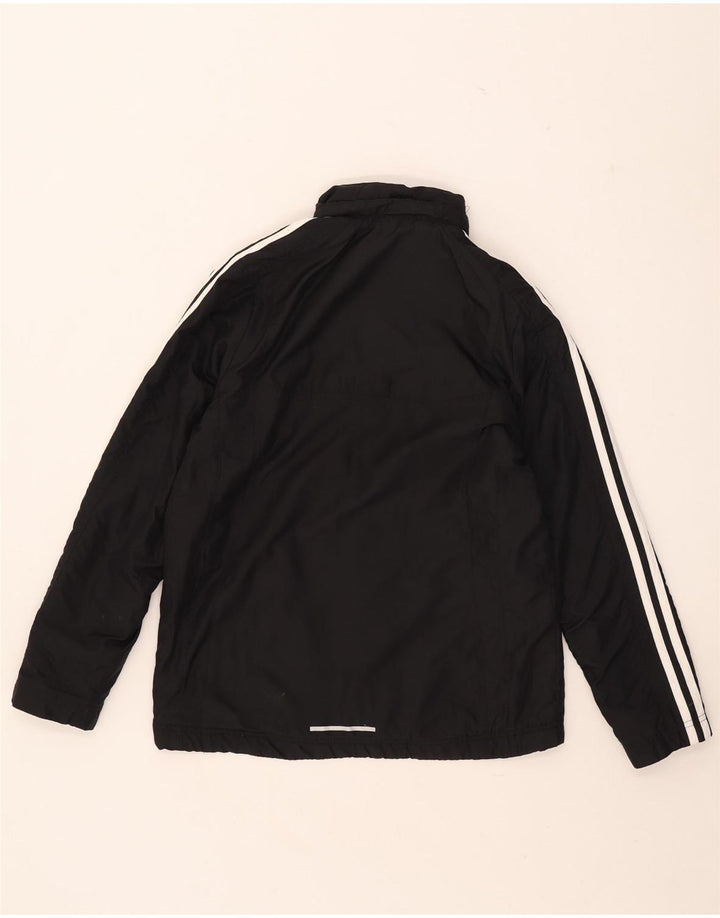 Jachetă de vânt cu glugă Adidas pentru băieți 13-14 ani, poliester negru