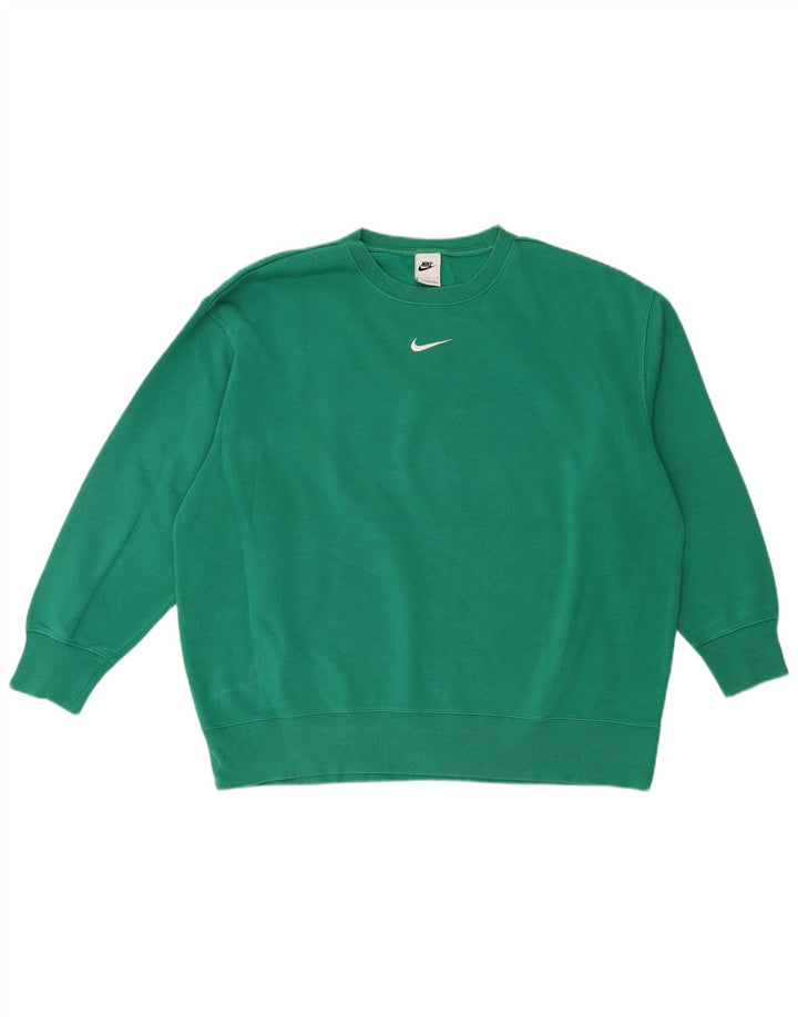 Hanorac Nike pentru bărbați, cu o formă lejeră, pulover mare, verde