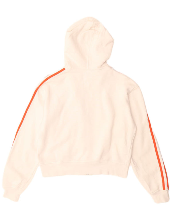 Pulover Adidas Crop Zip pentru femei UK 10 Bumbac alb mic