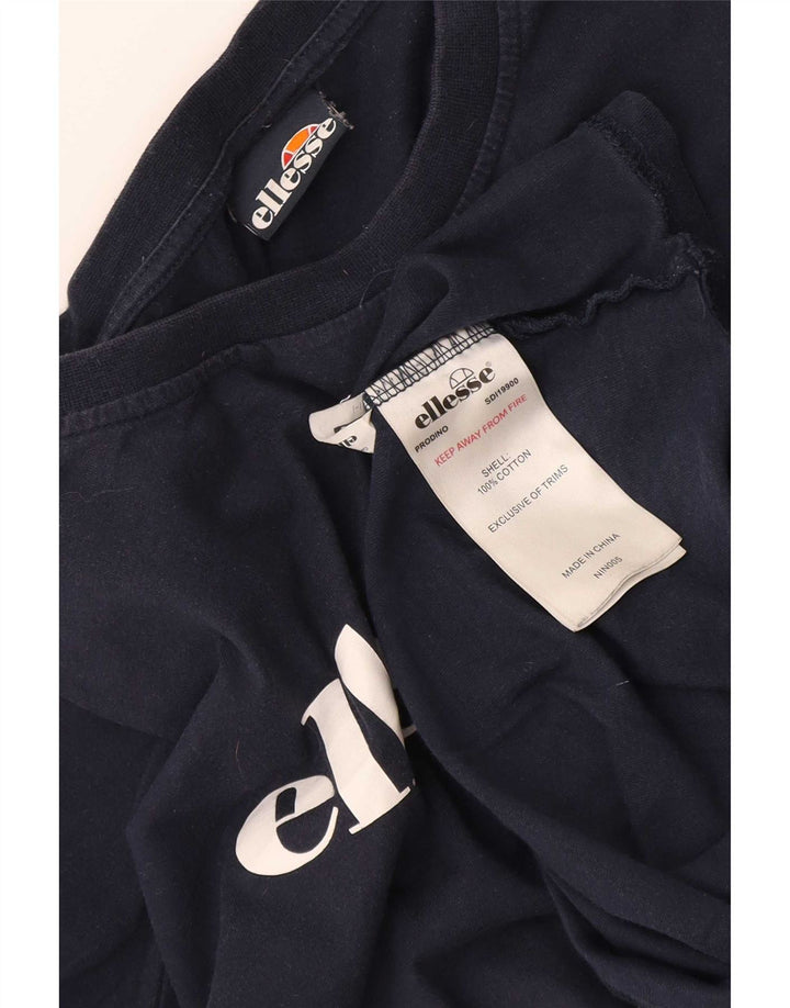 Tricou cu grafic pentru bărbați Ellesse Top mediu din bumbac bleumarin