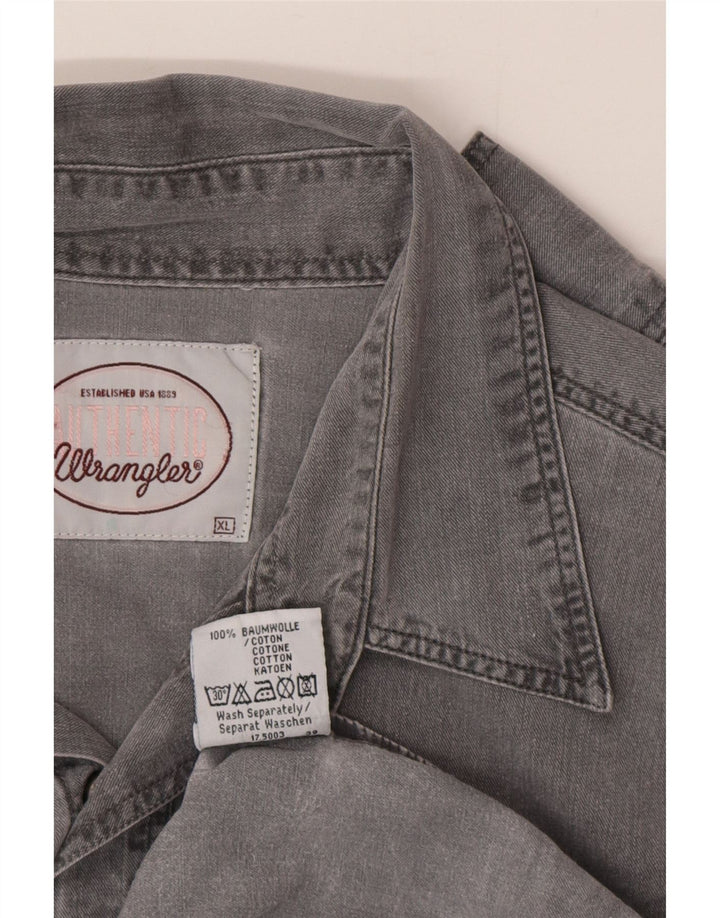 Cămașă din blugi pentru bărbați Wrangler XL bumbac gri
