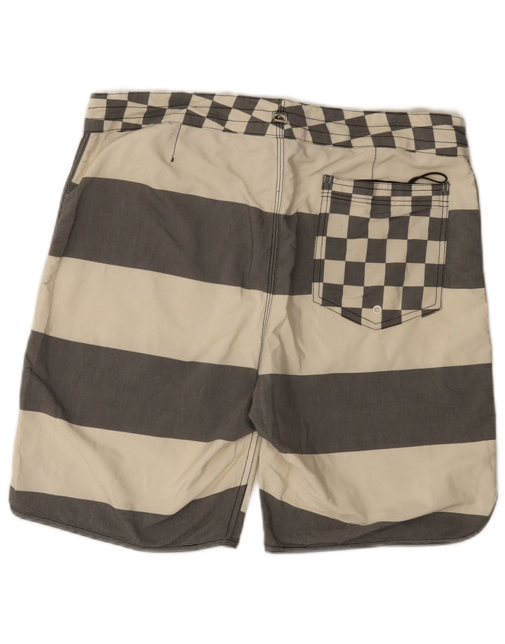 Pantaloni scurți de înot Quiksilver pentru bărbați, mari, din poliester cu dungi alb