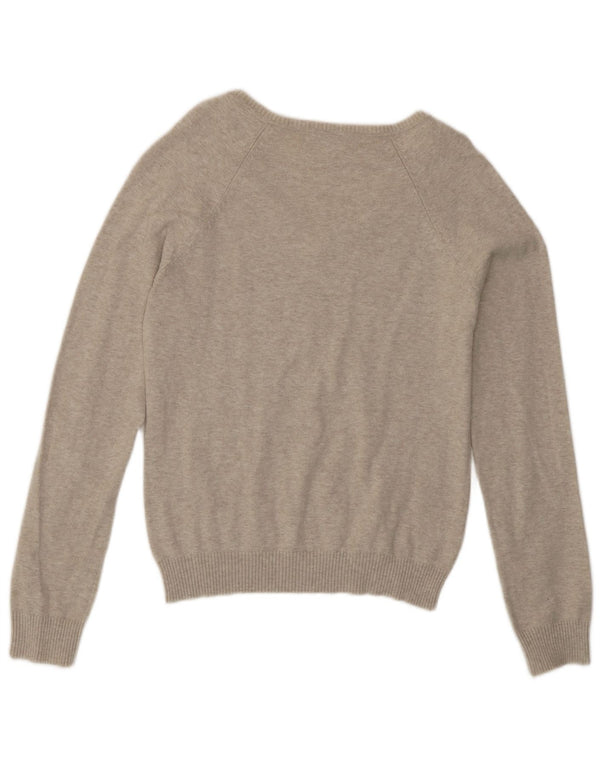 Pulover pentru femei cu decolteu în V Zara UK 14 mare bej