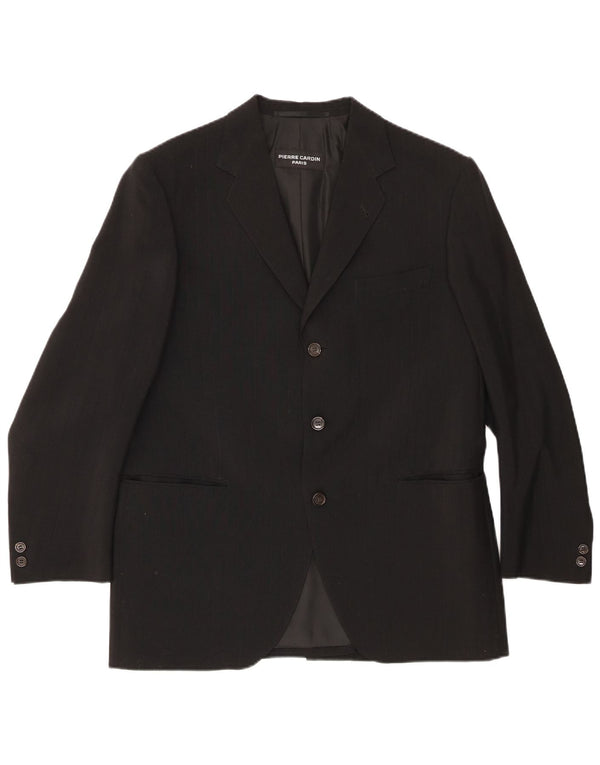 Jachetă Blazer pentru bărbați Pierre Cardin cu 3 nasturi UK 38 Lână neagră medie