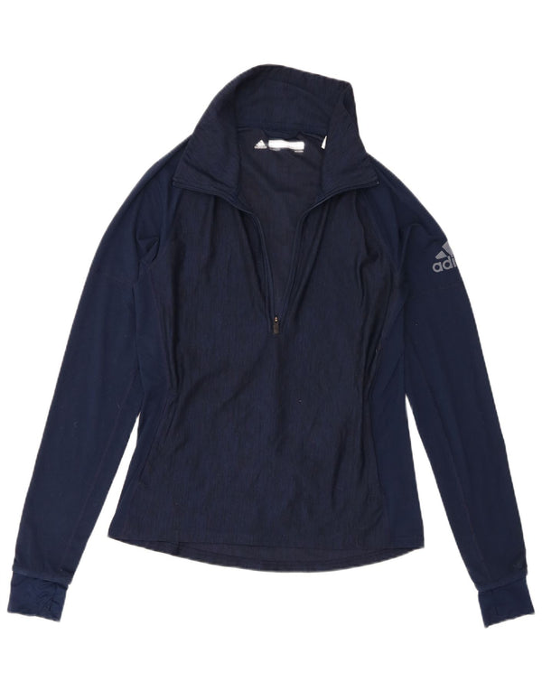 Top de trening cu pulover grafic Adidas pentru femei UK 8/10 Small Bleumarin