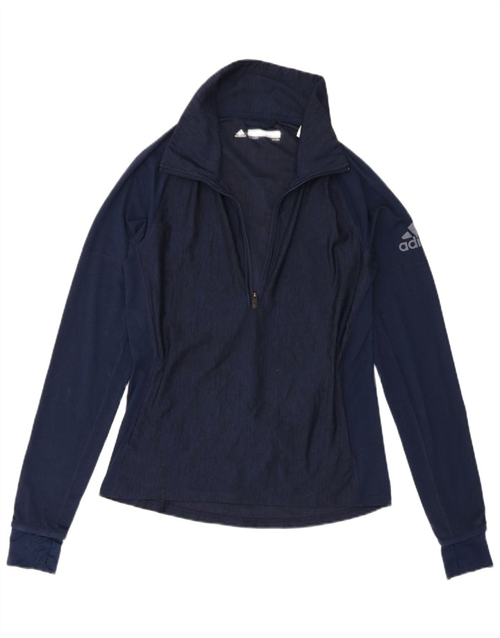 Top de trening cu pulover grafic Adidas pentru femei UK 8/10 Small Bleumarin