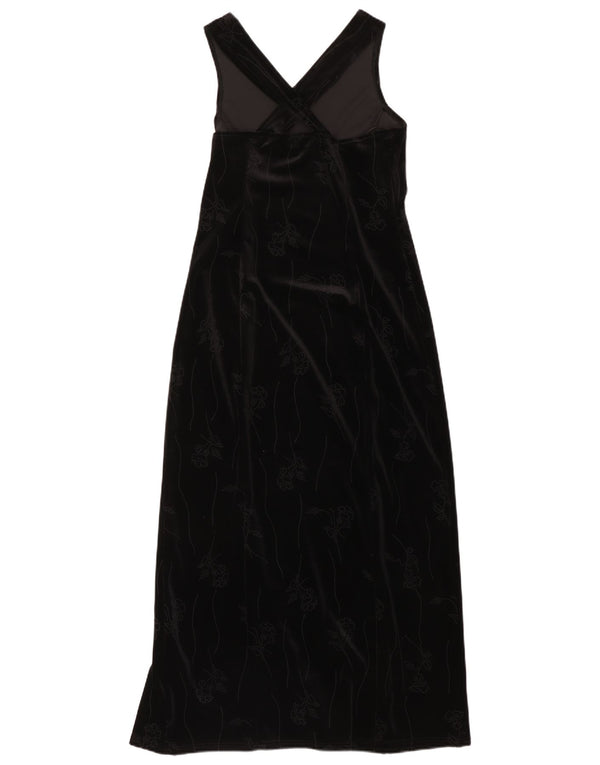 NEW LOOK Rochie maxi din catifea fără mâneci pentru femei UK 14 Medium Black Floral