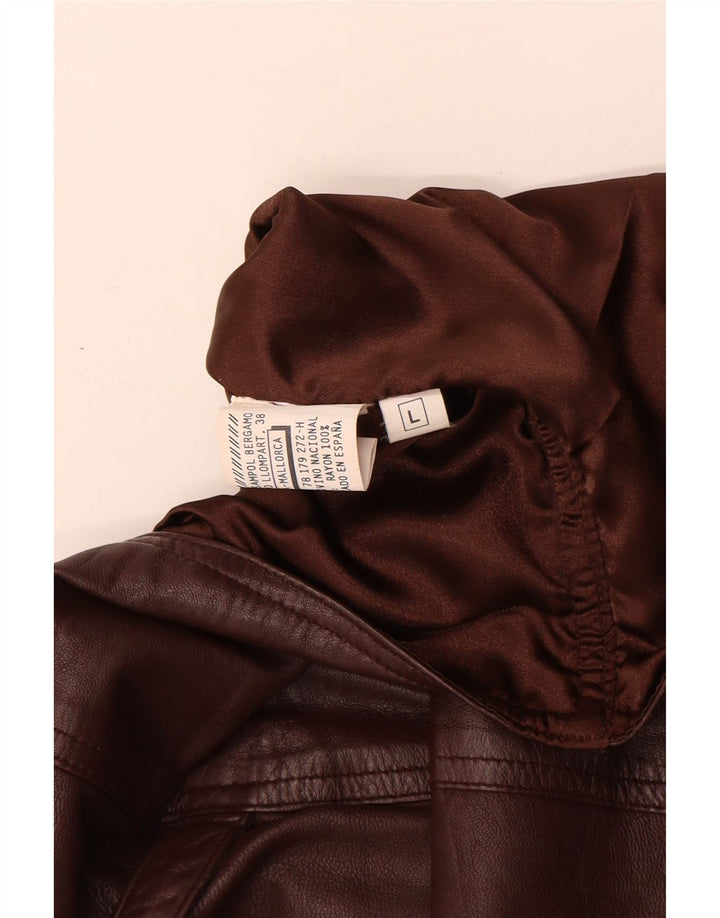 Vestă din piele vintage pentru bărbați din piele maro mare