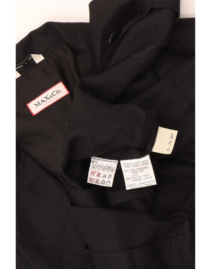 Blazer pentru femei Max & Co. Jachetă cu mânecă scurtă cu 3 nasturi UK 10 Mic Negru