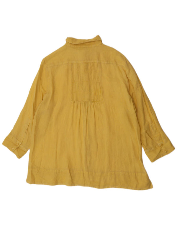 ELENA MIRO Cămașă supradimensionată pentru femei cu mâneci 3/4 UK 18 XL Galben