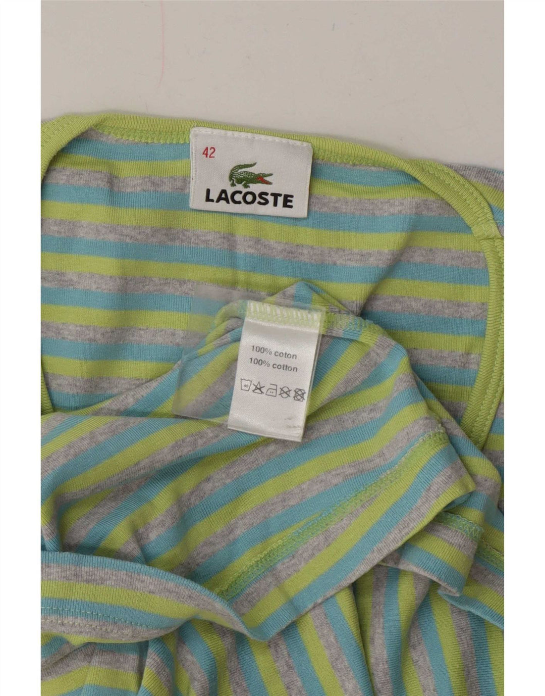 Tricou pentru femei Lacoste Top Marimea 42 Bumbac cu dungi albastre mari