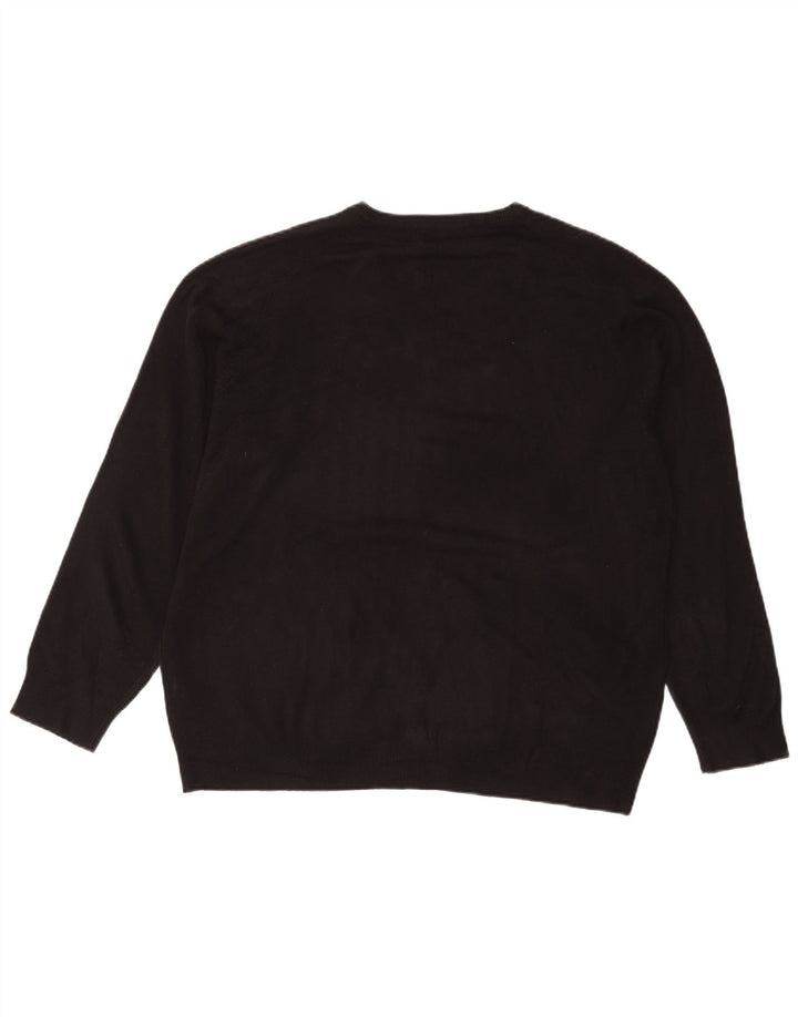 Pulover pentru bărbați Marks & Spencer, cu decolteu în V, 2XL, acrilic negru