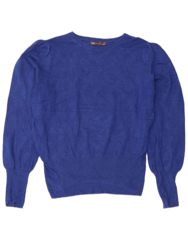Pulover pentru femei Marks & Spencer Crop Boat Gât, UK 14 Medium Blue