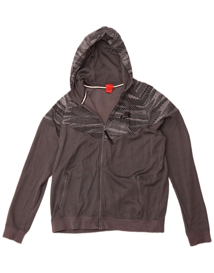 Pulover NIKE pentru bărbați, cu fermoar, din bumbac geometric, gri mare