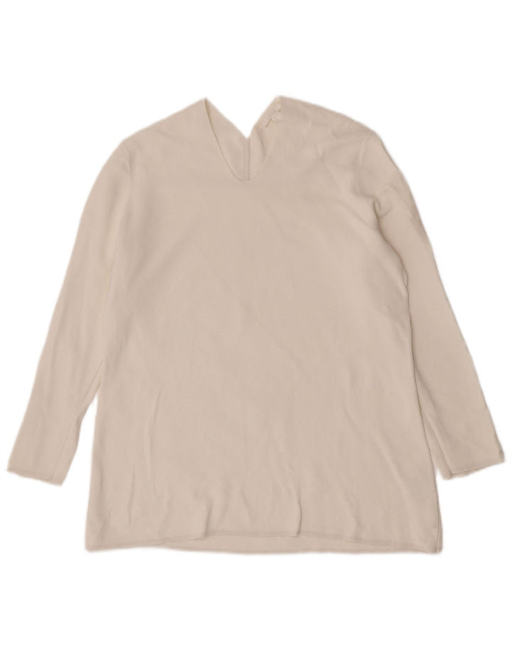 Cos Top pentru femei cu mânecă lungă UK 14 Medium White Bumbac