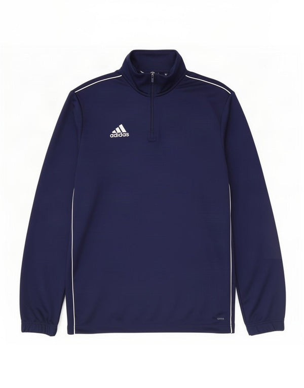 Pantaloni de trening adidas Climalite pentru bărbați, cu fermoar și gât, blurmarin