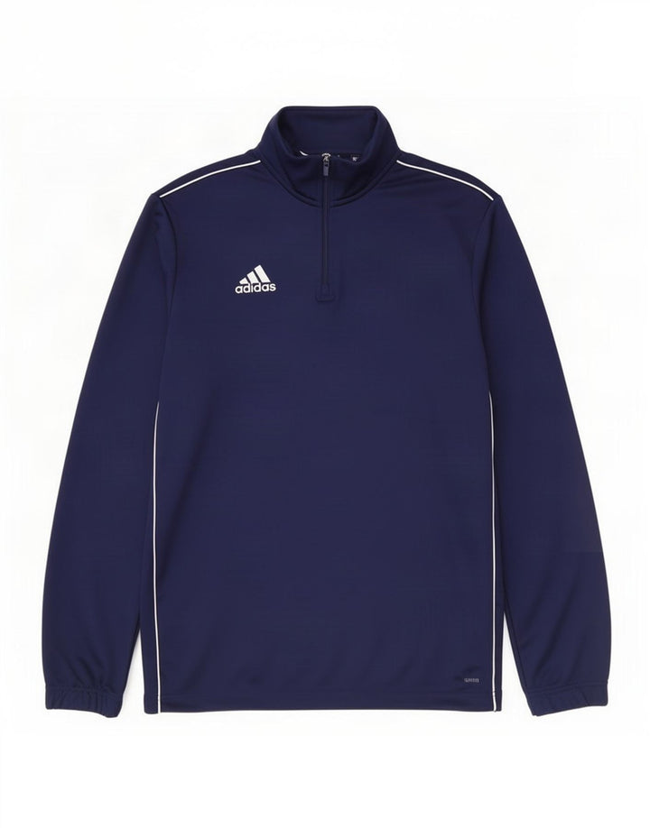 Pantaloni de trening adidas Climalite pentru bărbați, cu fermoar și gât, blurmarin