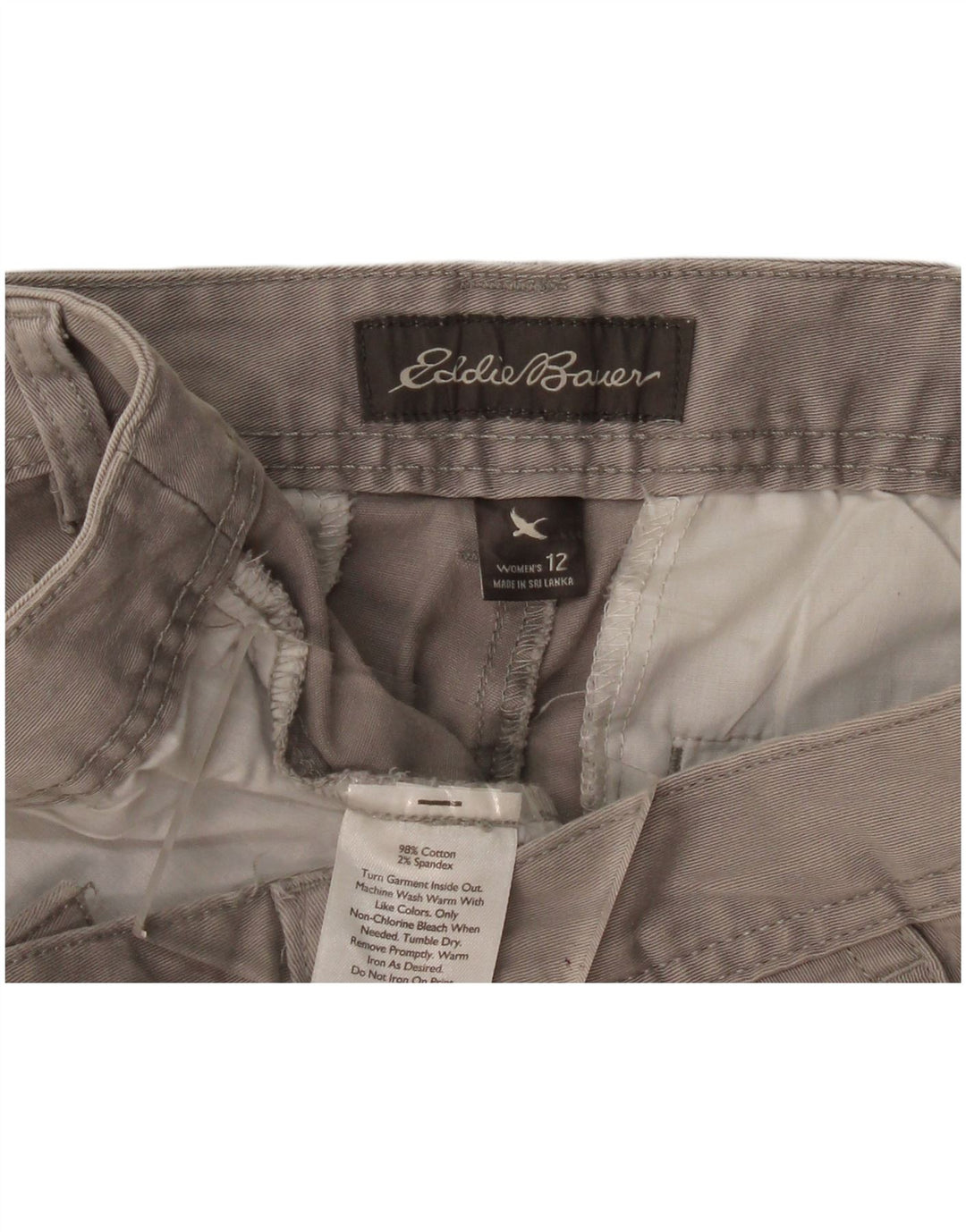 Pantaloni scurti chino pentru femei Eddie Bauer US 12 Large W36 Bumbac gri