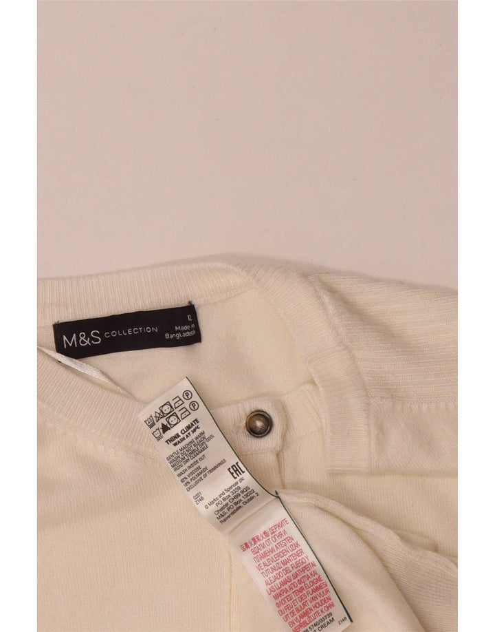 Pulover cardigan pentru femei Marks & Spencer UK 12 Medium Off White Viscose