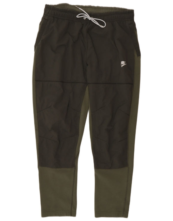 Pantaloni de trening Nike pentru bărbați, mari, verzi, color block, bumbac