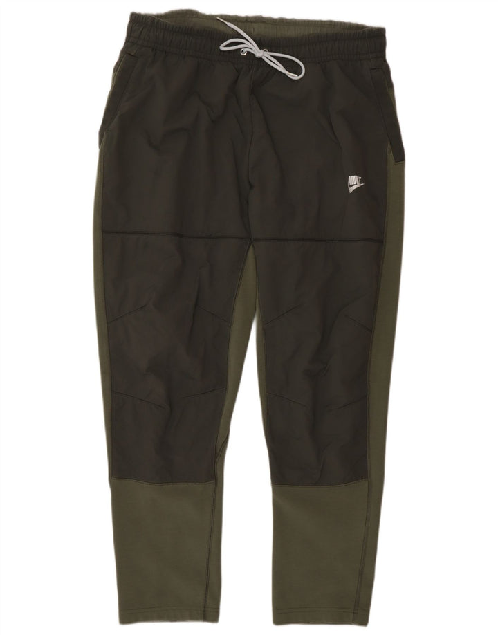 Pantaloni de trening Nike pentru bărbați, mari, verzi, color block, bumbac